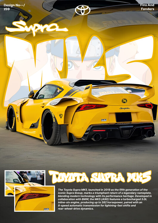 Poster Toyota Supra GR MK5 | Naruto-Themed