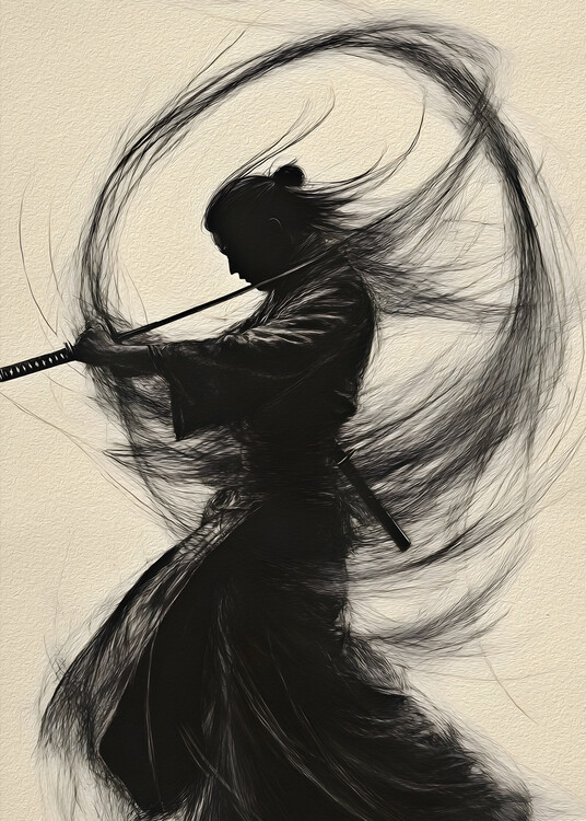 Canvas Print shadow samurai
