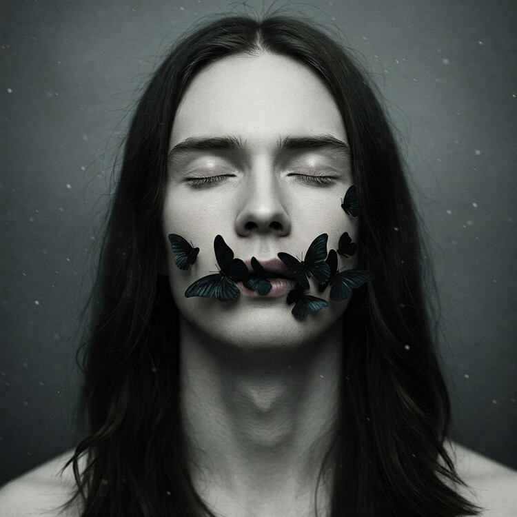 Poster Butterfly and man