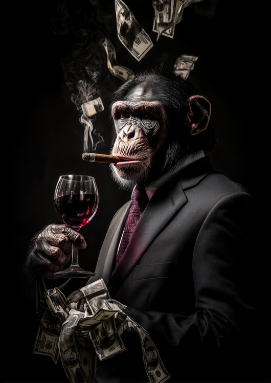 Plakat Rich Ape in a suit