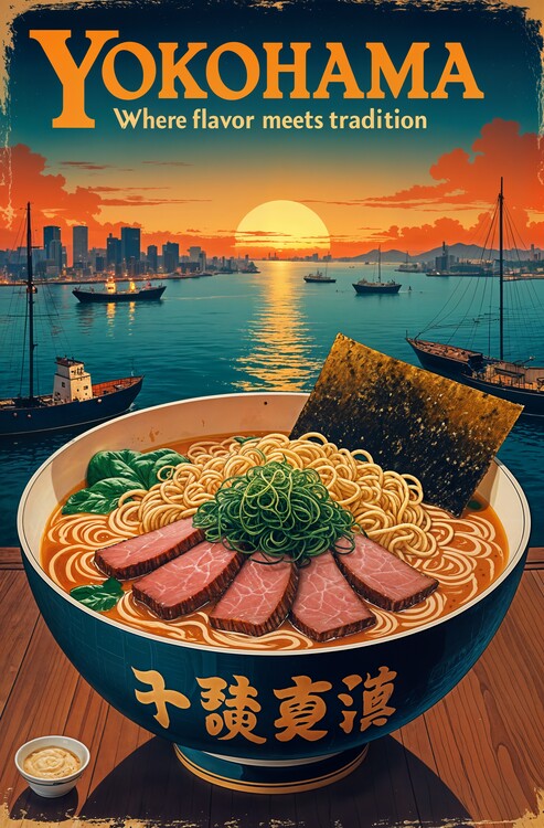 Plakát Yokohama Iekei Ramen Poster – The Perfect Blend of Flavors