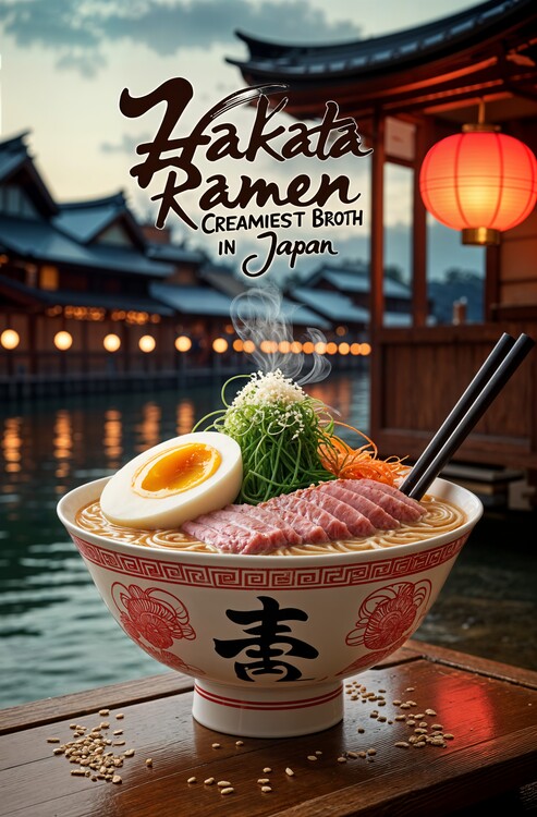 Plakát Hakata Vintage Ramen Poster – Fukuoka’s Noodle Icon