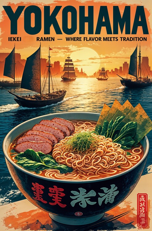 Plakát Yokohama Vintage Ramen – The Ultimate Hybrid Ramen