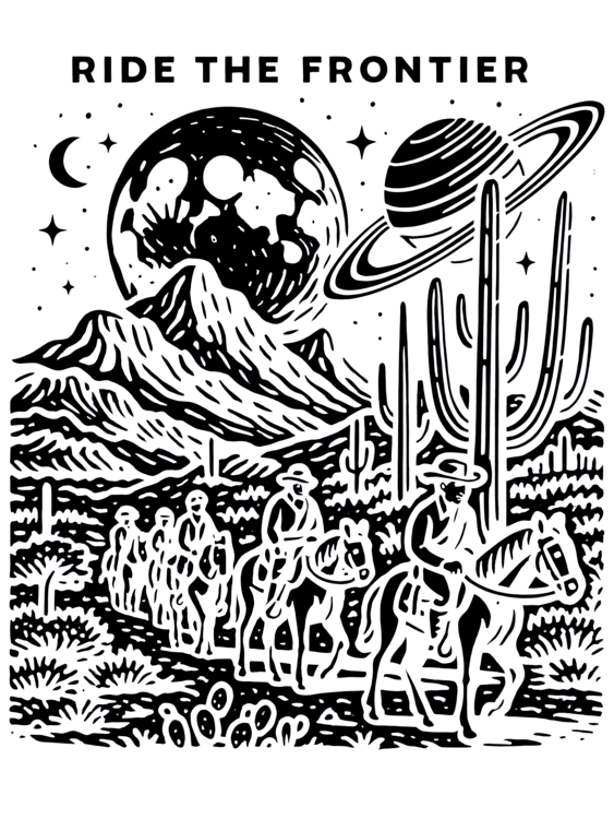 T-shirt Ride the Frontier: Space Cowboys