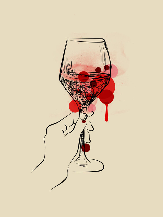 Poster Red Wine Glass