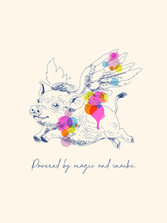 Poster Cute Flying Pig