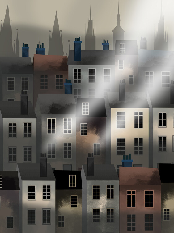 Poster Foggy Town