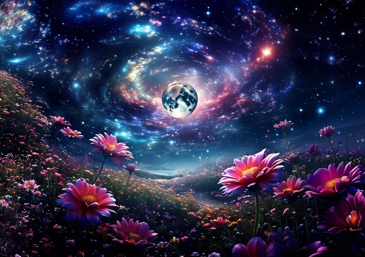 Poster A planet full of flowers
