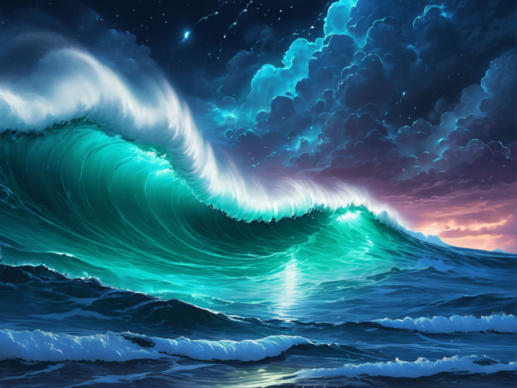 Poster Azure sea wave