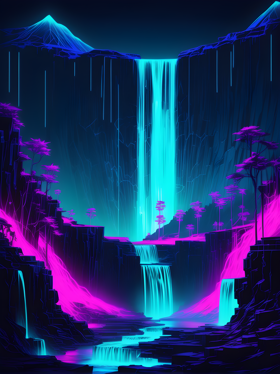 Poster Neon landscape