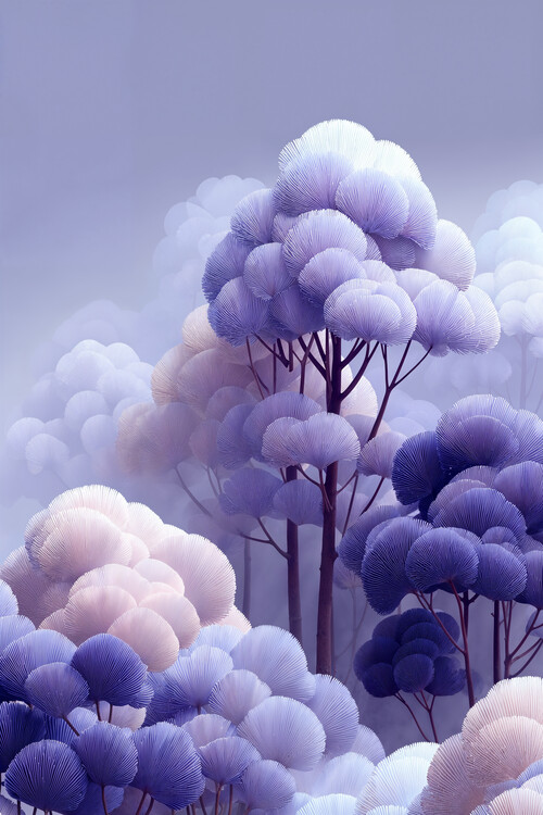 Poster Lavender Cloud Trees
