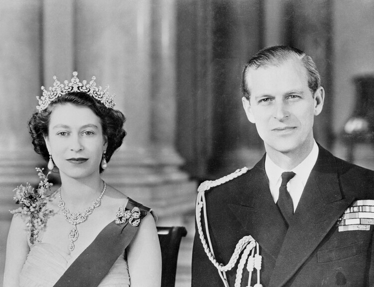 Canvas Print Queen Elizabeth II and Husband Duke