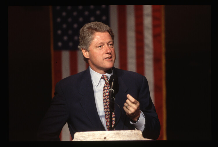 Poster Bill Clinton Campaigning