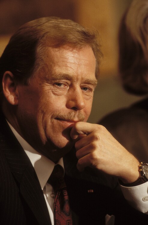 Poster Vaclav Havel in the Academy of Sciences,