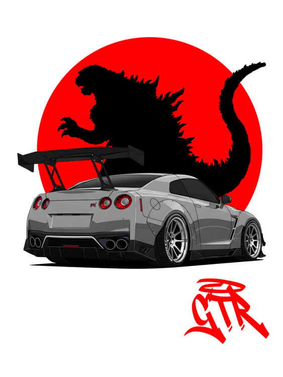 T-shirt Godzilla GTR: Unleash the Legend