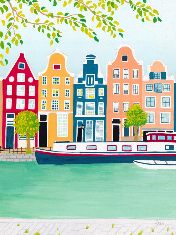 Poster Amsterdam Netherlands Art Print, Travel Poster