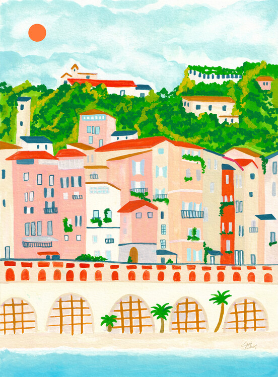Poster French Riviera Wal  Art, Travel Art Print