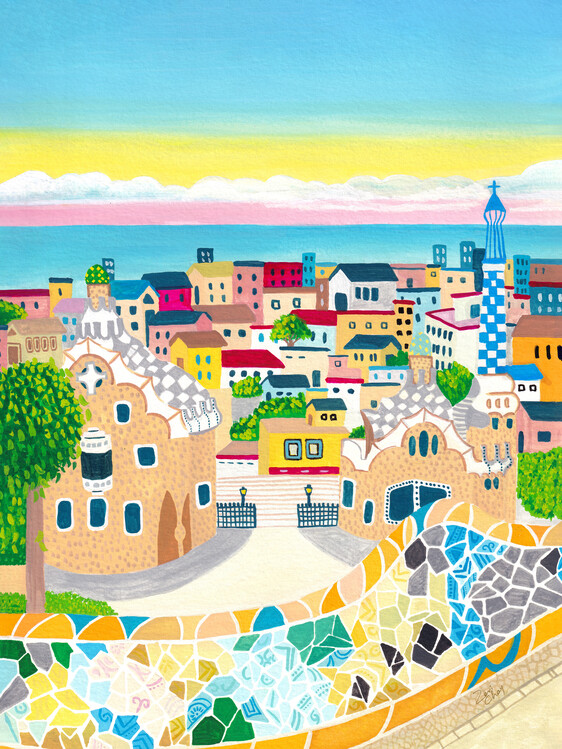 Poster Barcelona Wall Art, Spain Travel Poster