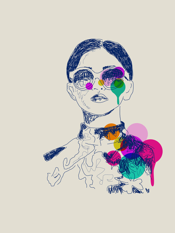 Плакат Girl with sunglasses