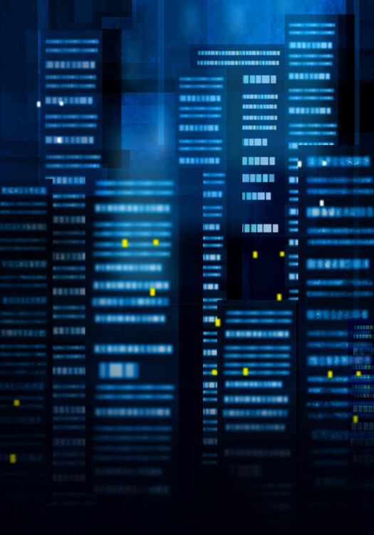 Poster Cityscape in Blue