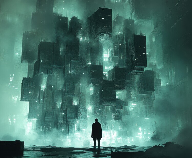 Poster Cityscape in the Fog