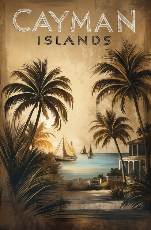 Плакат Vintage Travel Poster: Cayman Islands