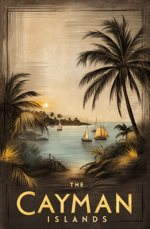 Плакат Vintage Travel Poster: The Cayman Islands