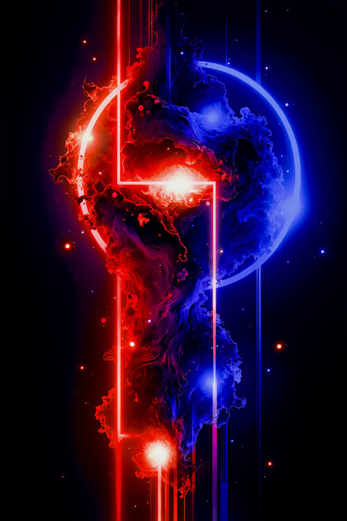 Poster Galactic Energy Flow – Abstract Cosmic Power Art