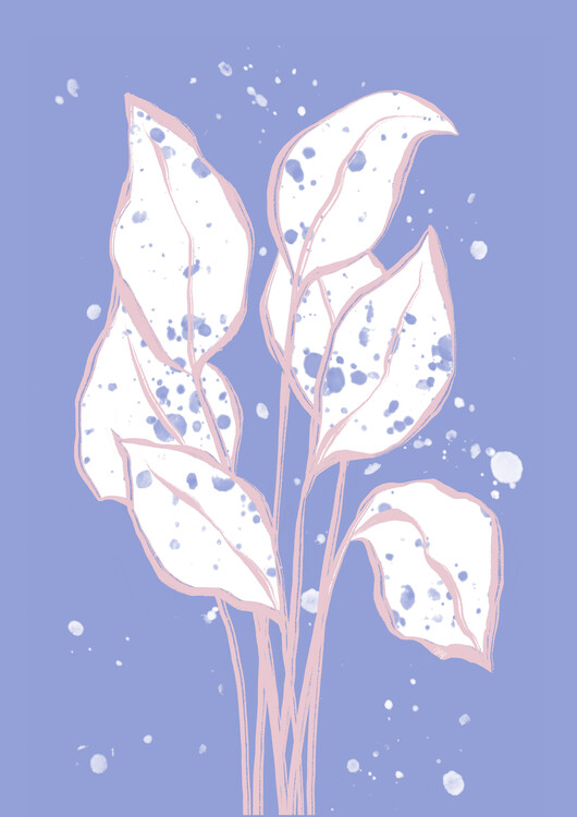 Plakát Pink Rainy plant