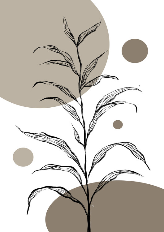 Plakát Fragile beige plant two