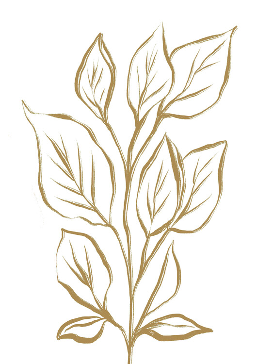 Plakát Beige leafy plant One