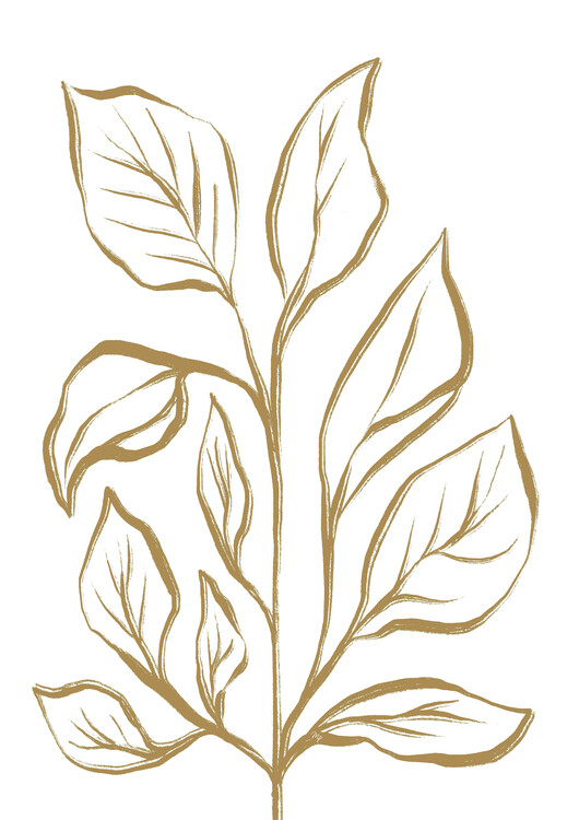 Bild auf Leinwand Beige leafy plant Two