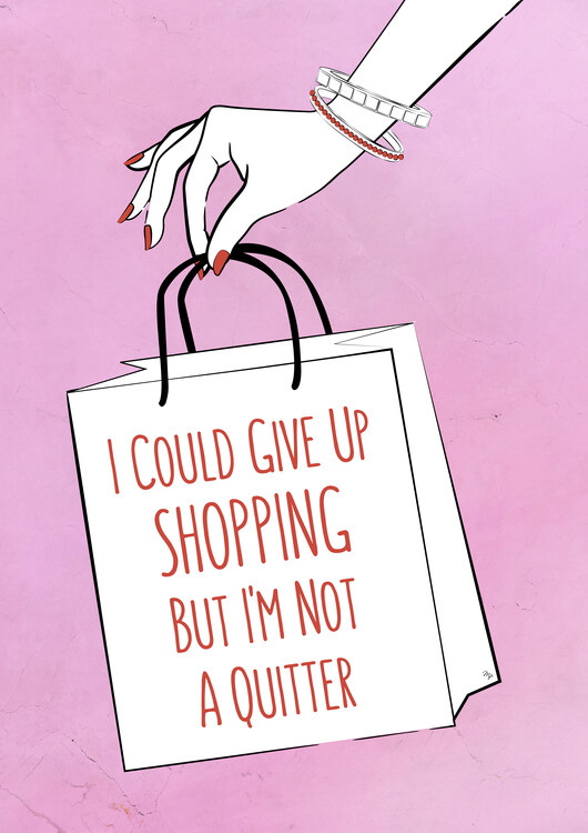 Плакат Shopping fun quote