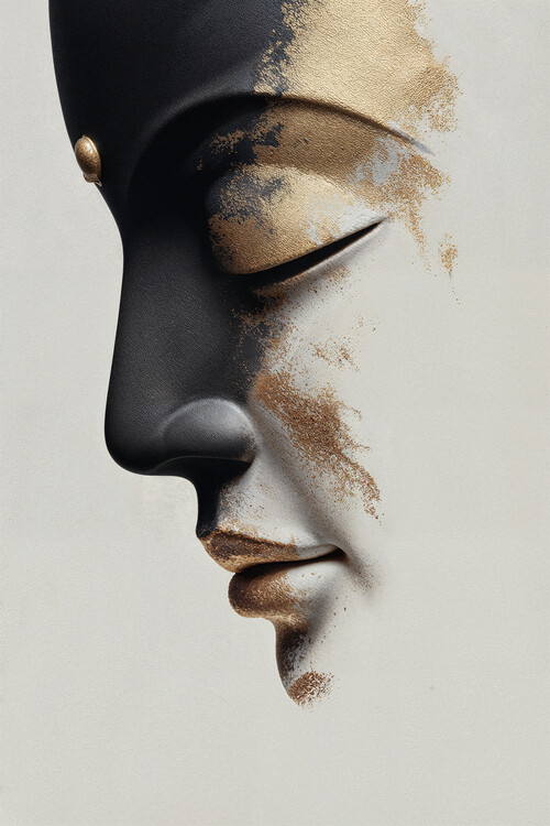 Poster Golden Tranquility: Buddha Portrait