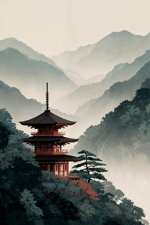 Poster Mystic Temple in the Mountains