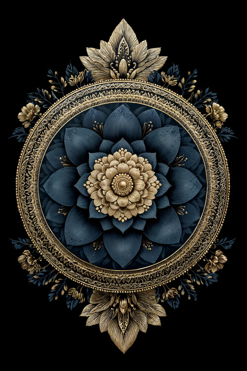 Poster Sacred Mandala: Floral Harmony