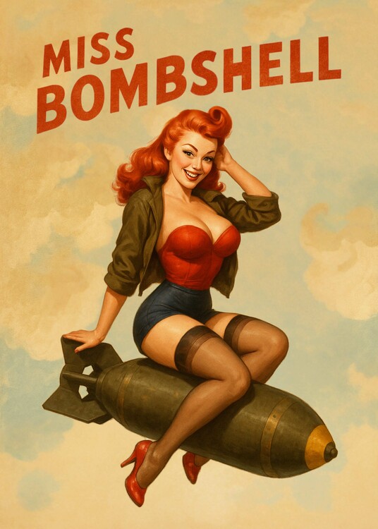 Poster Miss Bombshell Vintage Pinup Poster