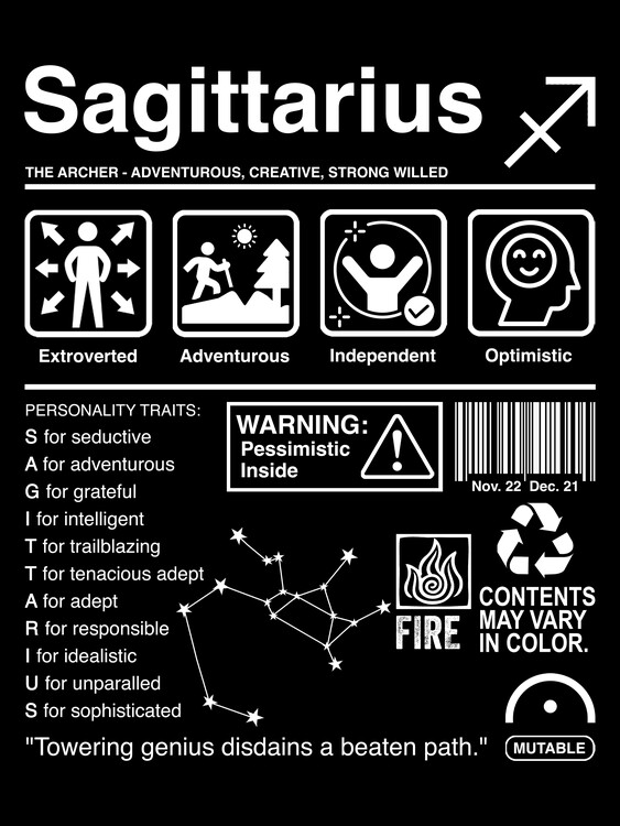 Poster Sagittarius Label