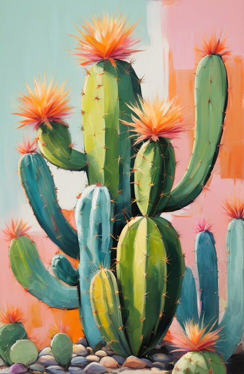 Плакат Sunset cactus Garden