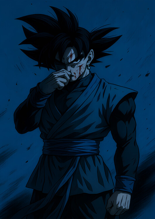 Plakat Unyielding Strength: Goku's Dark Determination