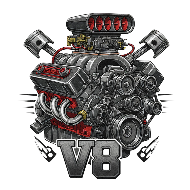 T-shirt V8 Engine T-Shirt Heart of High-Performance Engineering