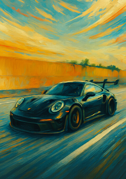 Poster Porsche 911 GT3 RS Sunset Racing Art