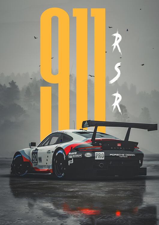 Poster Porsche 911 RSR – Factory Racing Legend | GTE-Class Beast