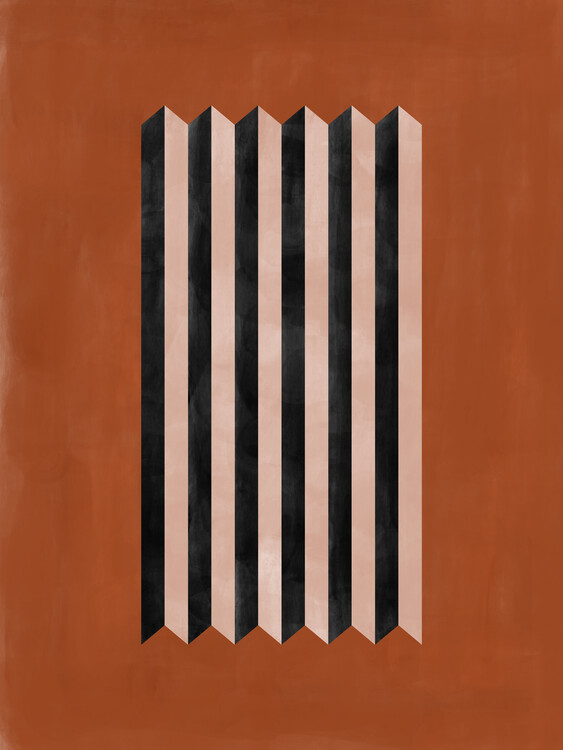 Poster Geometric Terracotta Abstract Art No.1
