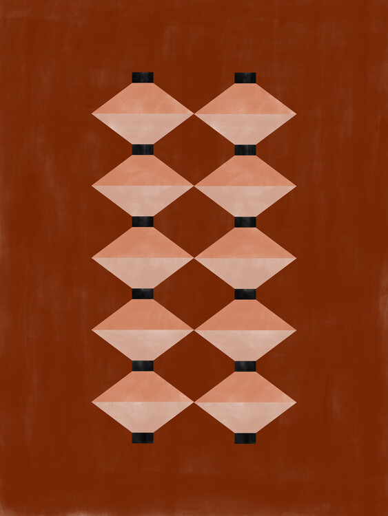 Poster Geometric Terracotta Abstract Art No.2