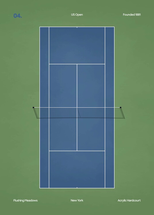Poster US Open Tennis Court