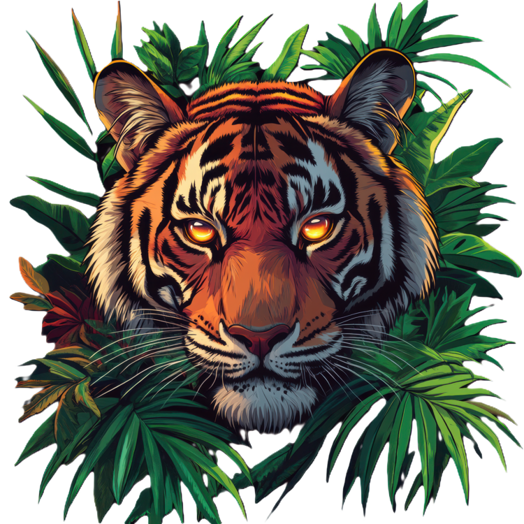 T-shirt Majestic Tiger Head