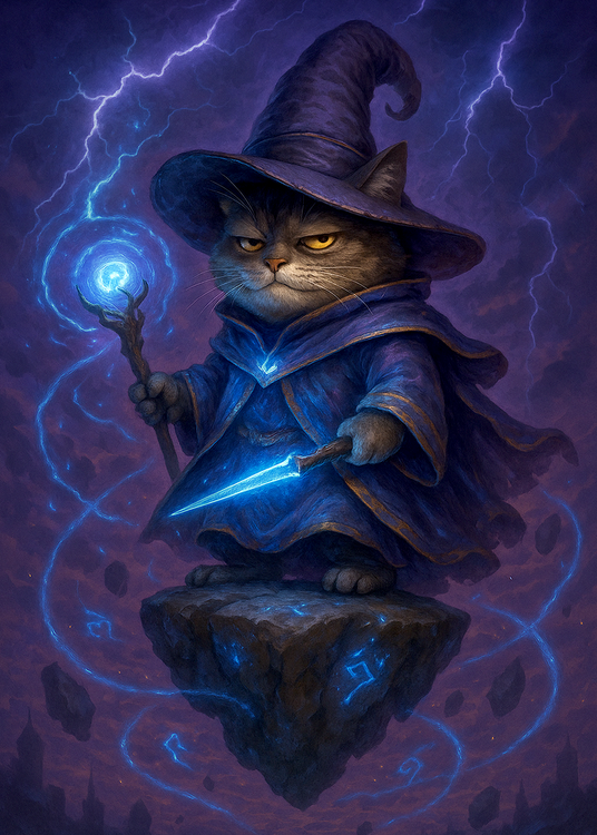 Poster cat wizard