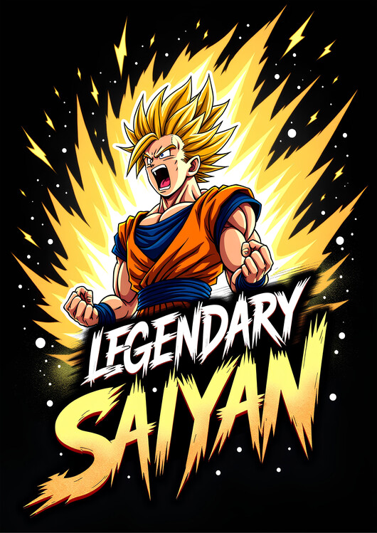 Plakat Goku Legendary Saiyan Golden Power Up