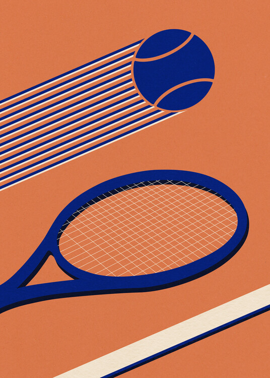 Levně Plakát, Obraz - Tennis 80s, Rosi Feist, 30 × 40 cm